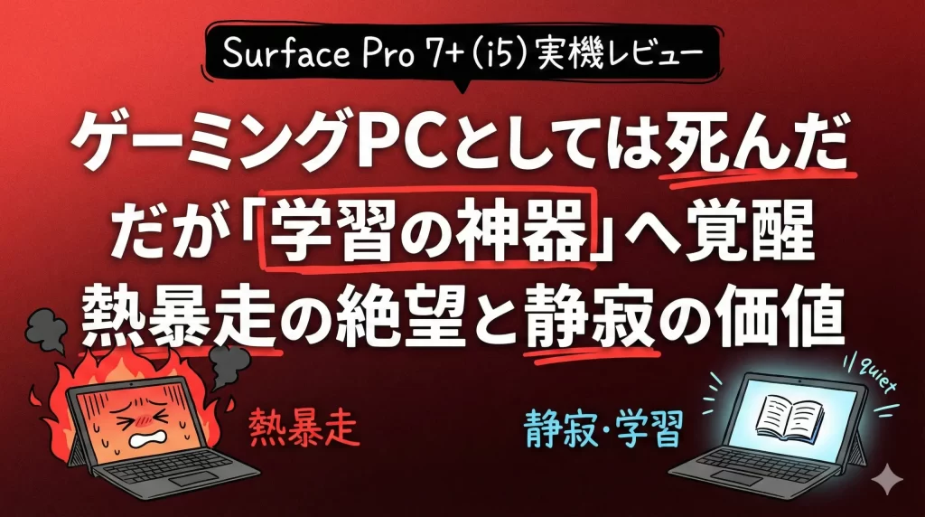 Surface Pro 7でSteamのゲームは動くのか？熱暴走の絶望と「神サブ機」への覚醒。サムネイル画像