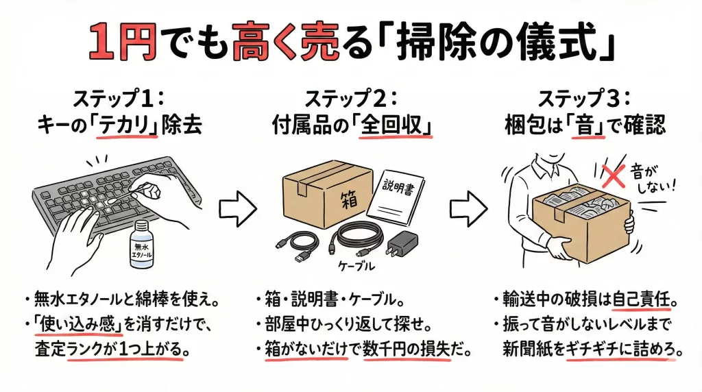 【高価買取】ポメラ DM250 買取で減額を防ぐ「掃除の儀式」見出し画像