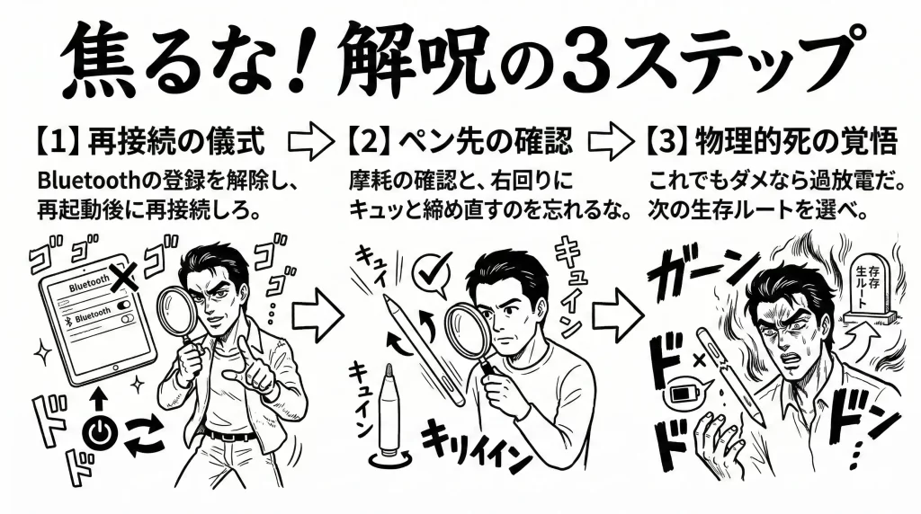 【解呪手順】アップルペンシルが使えなくなったと焦る前に試すべき故障の確かめ方。見出し画像