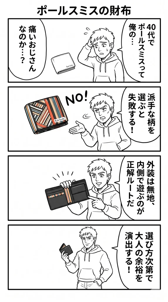 ポールスミスは40代だと恥ずかしい？後悔する人の特徴。漫画