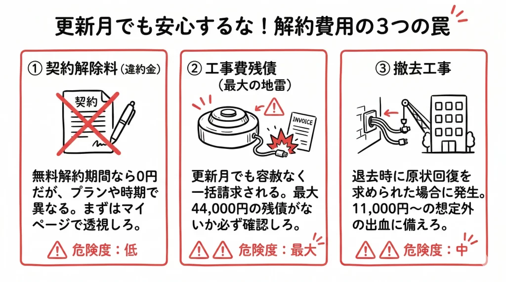 【要注意】解約金（違約金）以外に発生する高額請求の罠と回避策。見出し画像