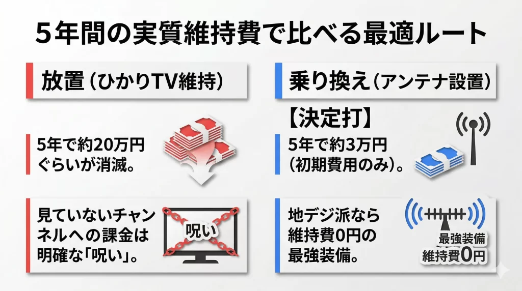 ひかりTVからの最適な乗り換え先と実質維持費の比較。見出し画像