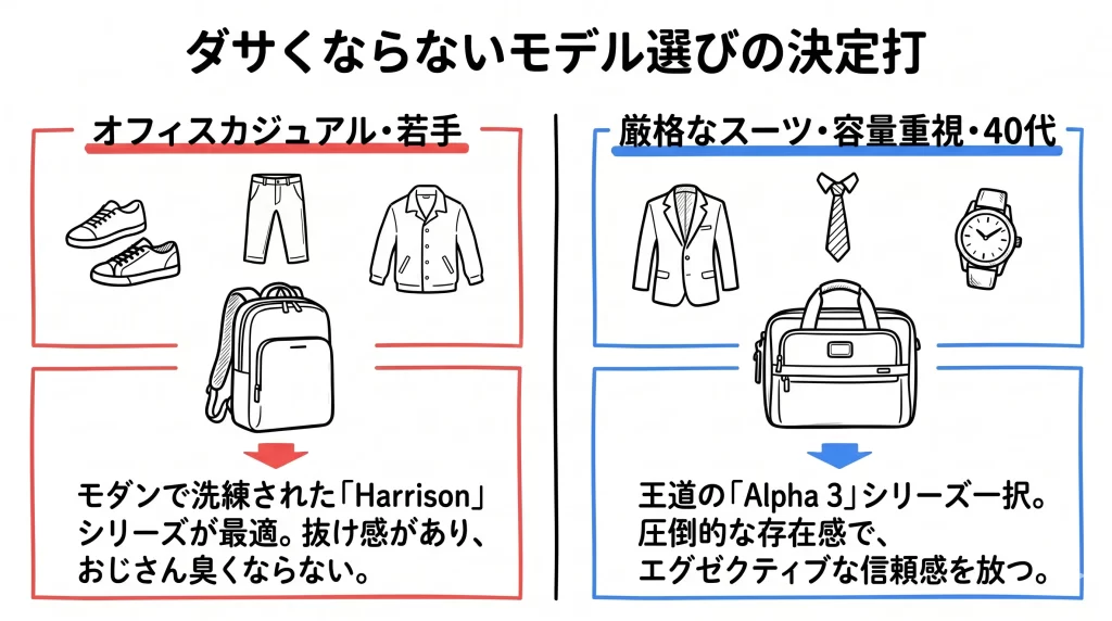 年齢と服装で決める「ダサくならない正しいモデルの選び方」見出し画像