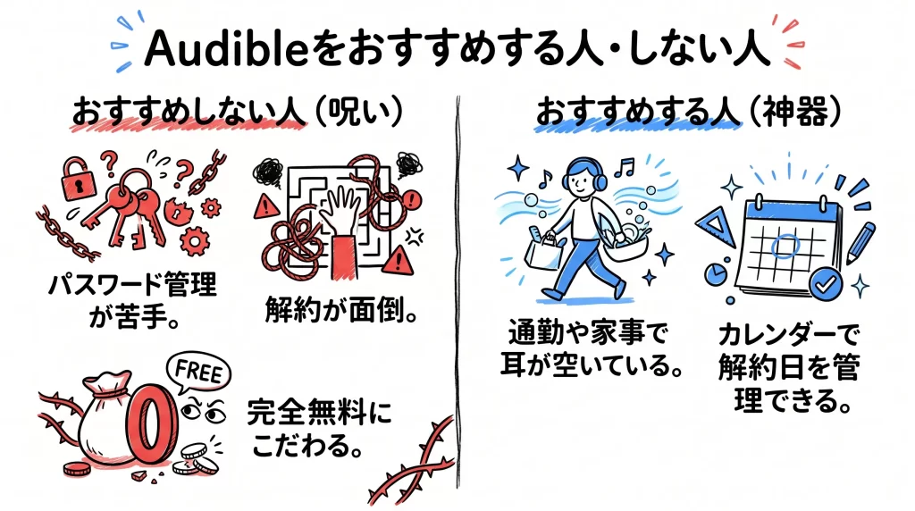 Audibleをおすすめする人・しない人の決定的な違い。見出し画像