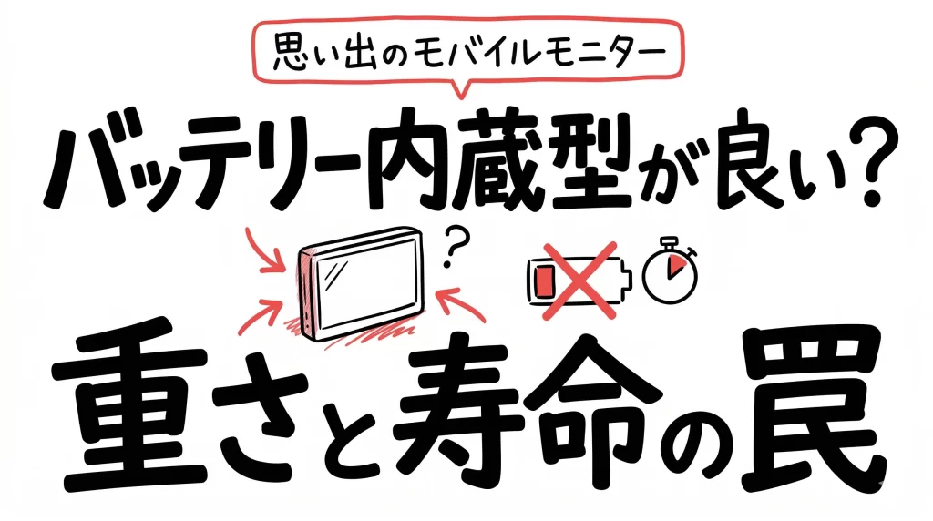 モバイルモニターバッテリー内蔵のデメリット！重さと寿命の罠。サムネイル画像
