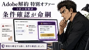 Adobeは解約時に安くなる？特別オファーで早期解約料が発生しなかった2回の体験談。サムネイル画像