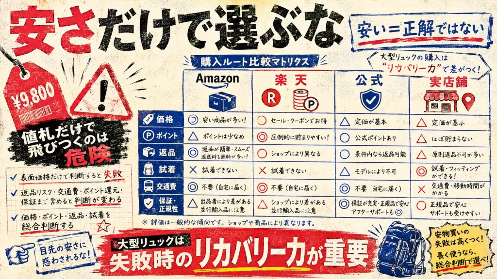 公式サイト・Amazon・実店舗の「総支払額」と「保証」の違い。見出し画像