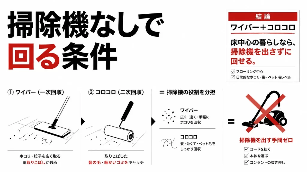 クイックルワイパーは掃除機の代わりになるのか？見出し画像