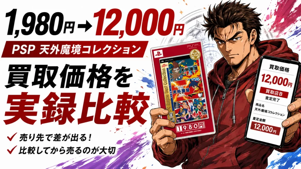 PSP天外魔境コレクションのプレミア買取価格を比較！1,980円が12,000円になった実録。サムネイル画像