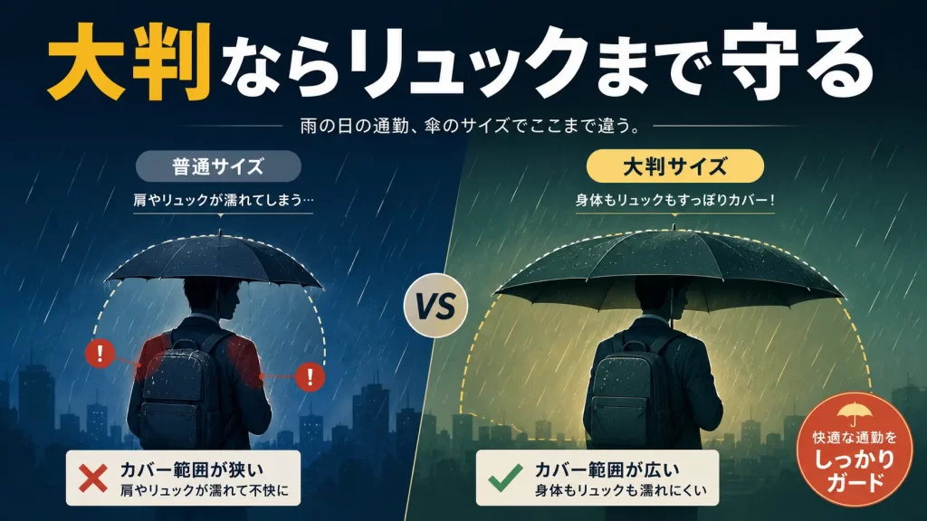 【結論】大きい折りたたみ傘がおすすめな理由と検証結果。見出し画像