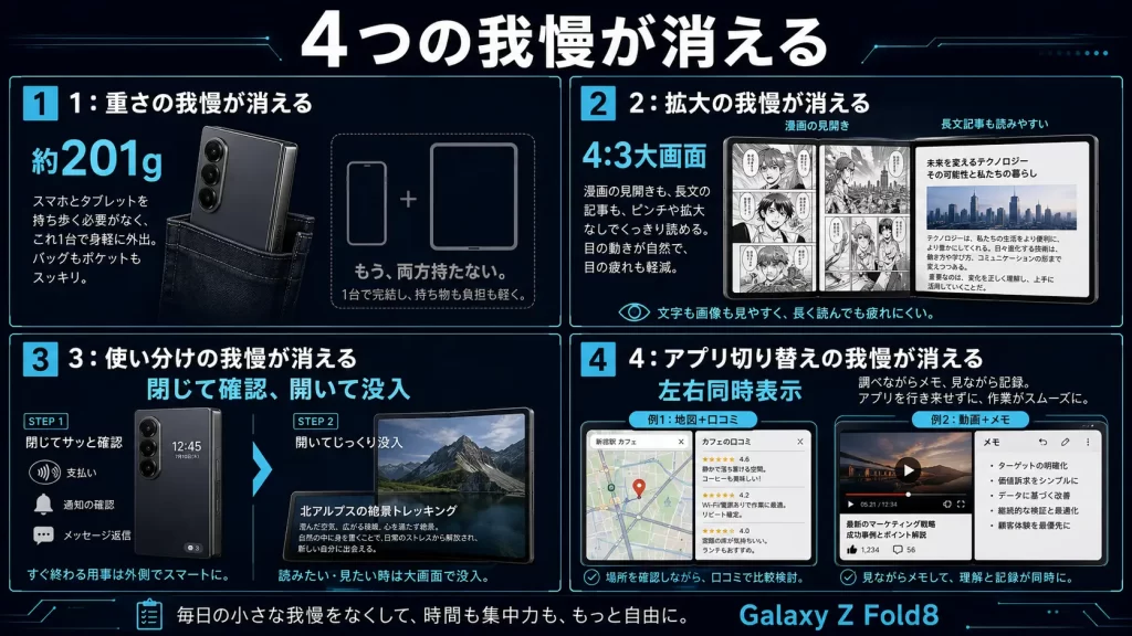 【メリット】galaxy fold8で生活が劇的に変わる4つの理由。見出し画像